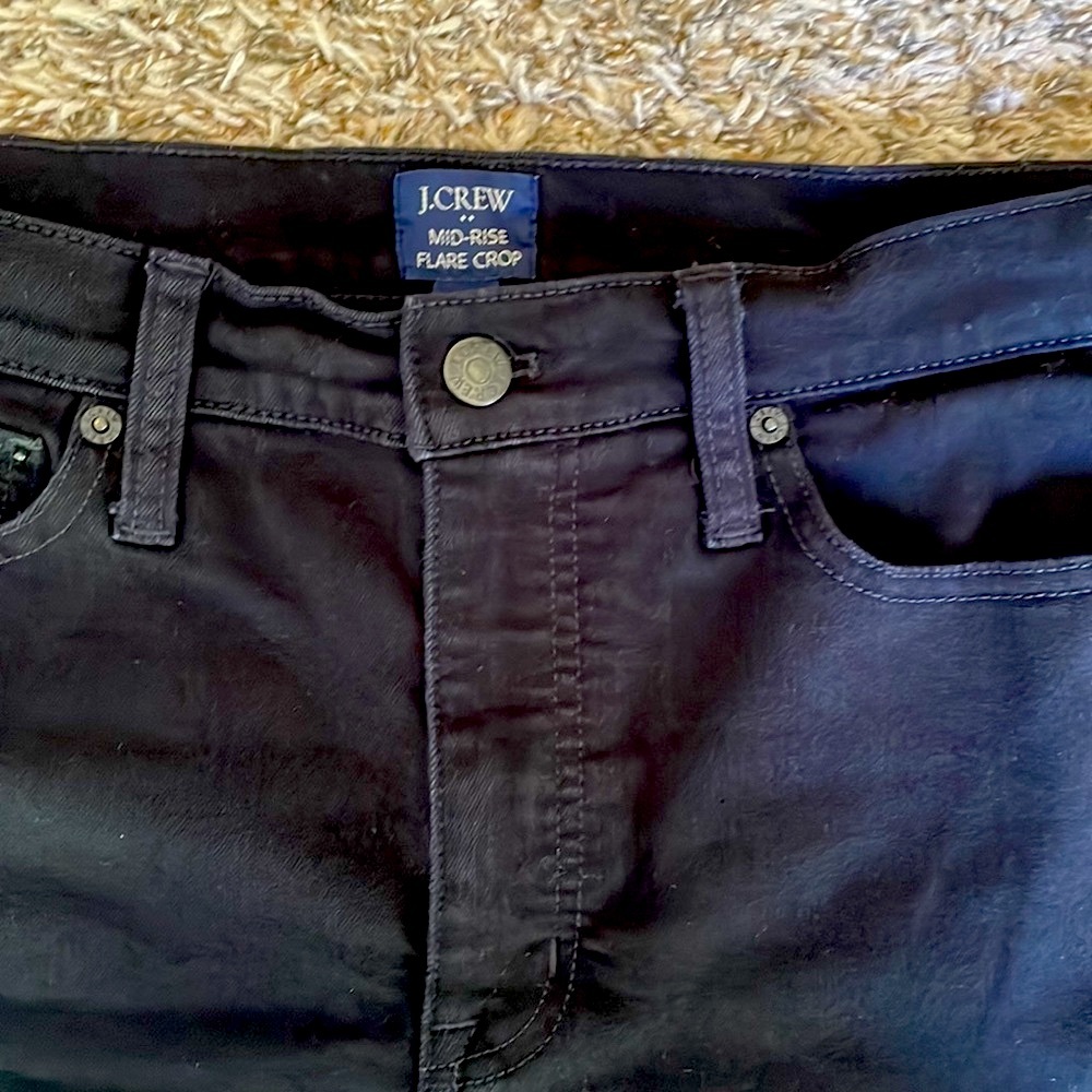 J.Crew mid-rise flare crop black jeans